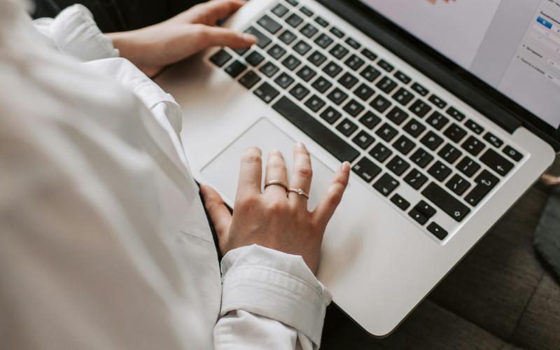 Someone working on their laptop