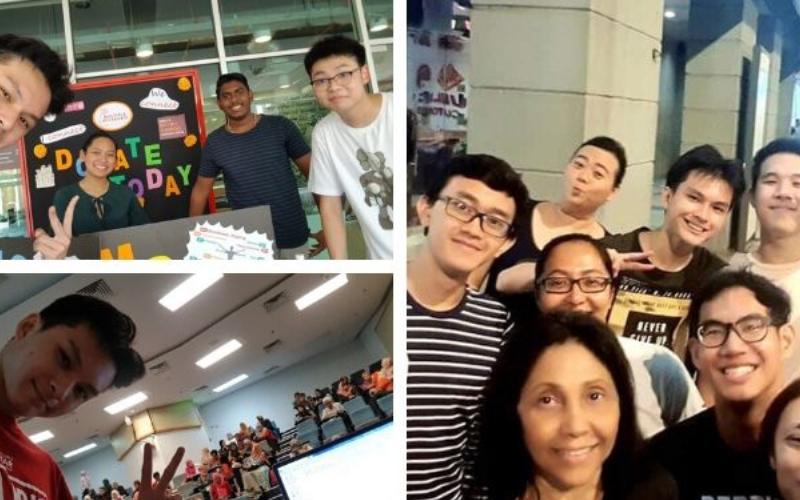 Collage of Kwan Jet and his friends during activities