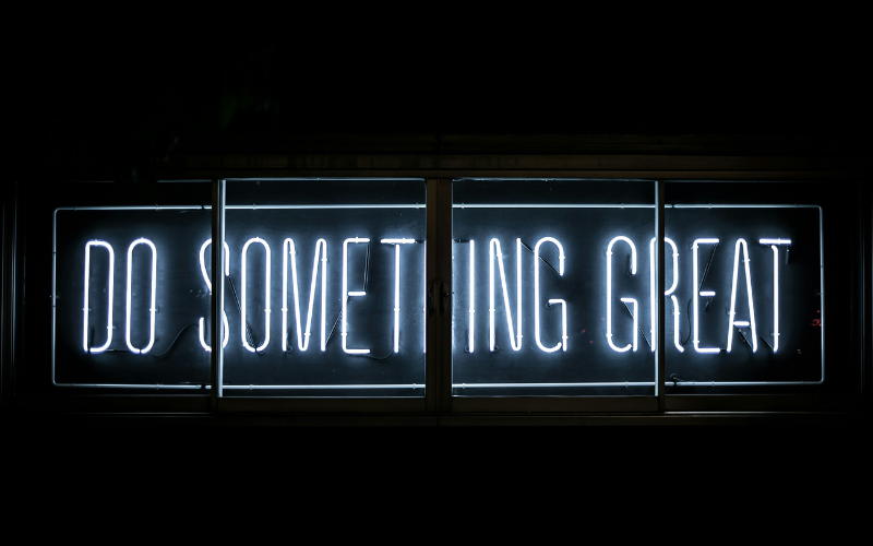 LED image saying "Do Something Great" 