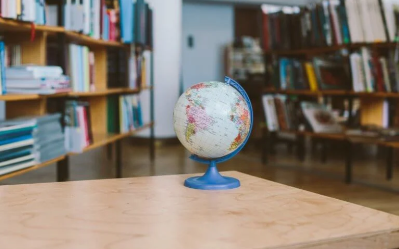 Globe on a desk