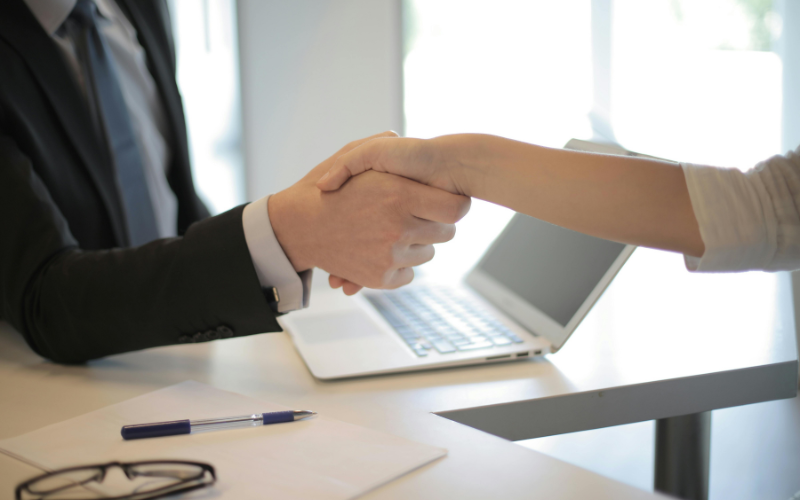 Two people shaking hands