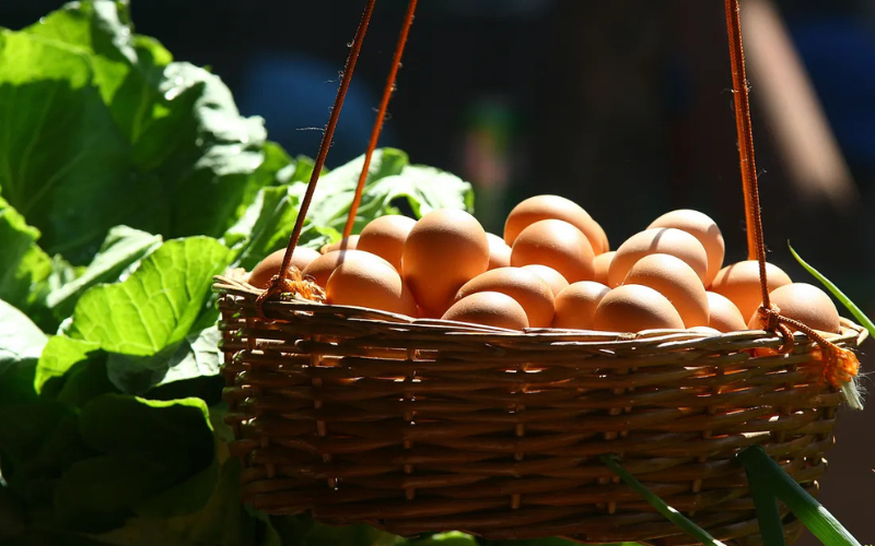 A basket of eggs