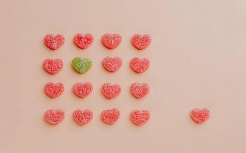 Heart shapped gummies