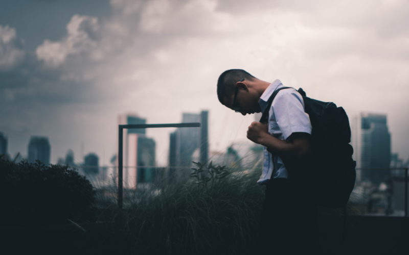 student feeling depressed