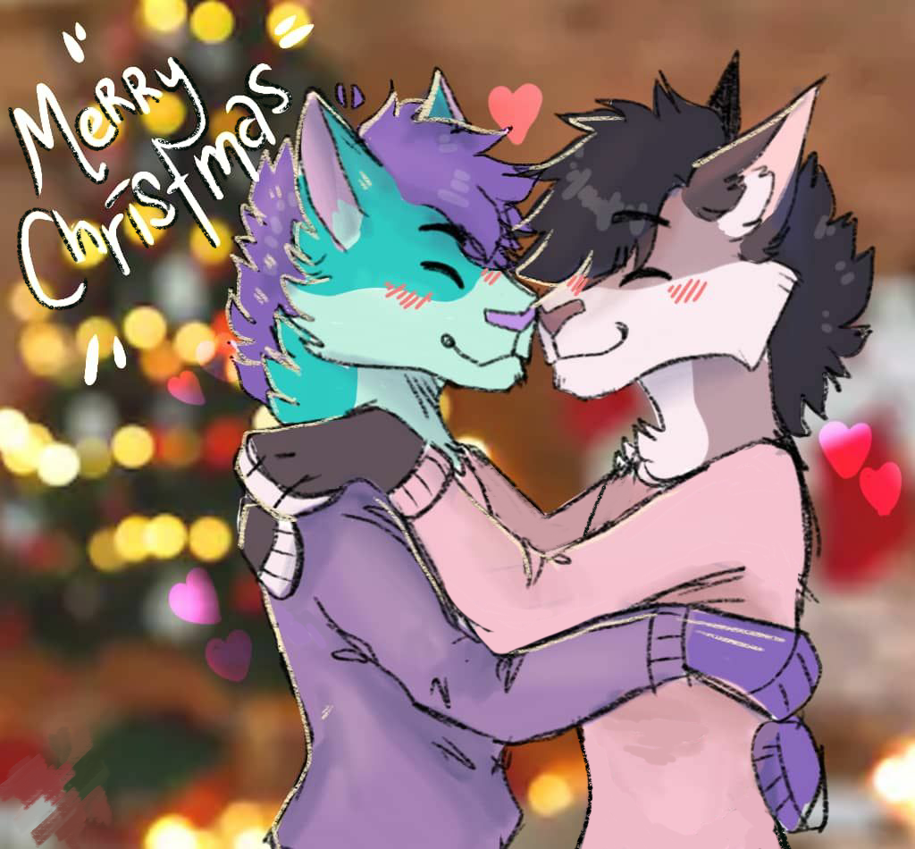 drawing of two characters hugging