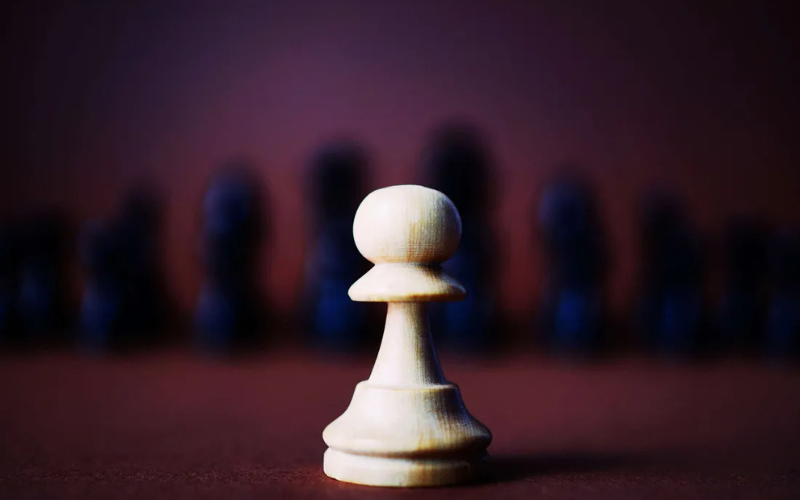 A piece on a chessboard