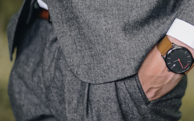 Hand tucked into pocket