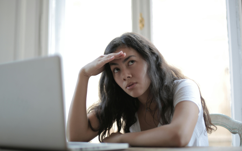 Women feeling stressed and annoyed