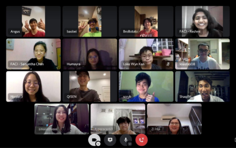 A group screenshot during a Welcoming Party in January 2021