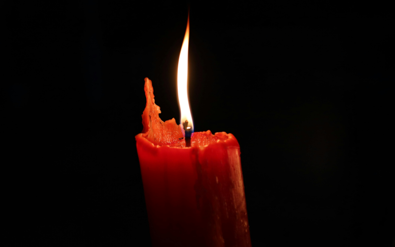 red candle burning
