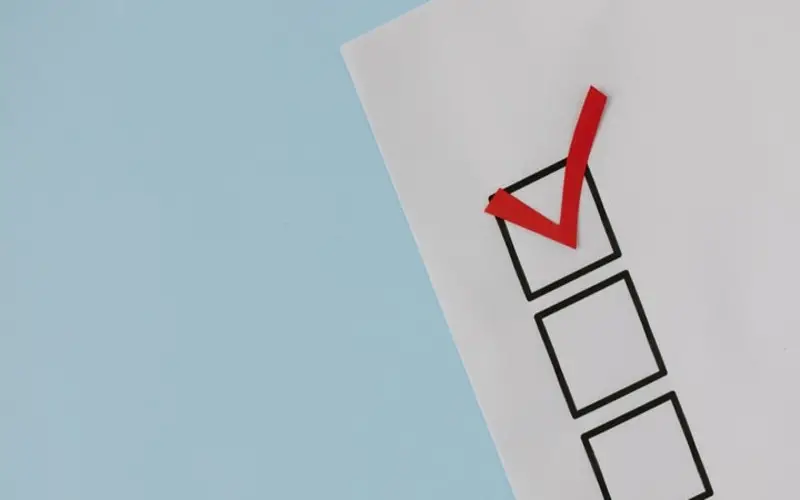 Paper with a box ticked