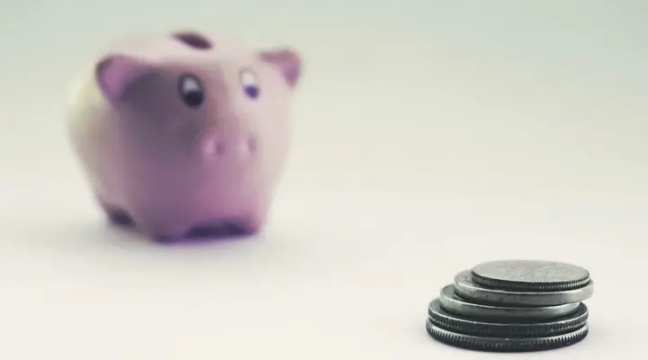 Piggybank and a few coins