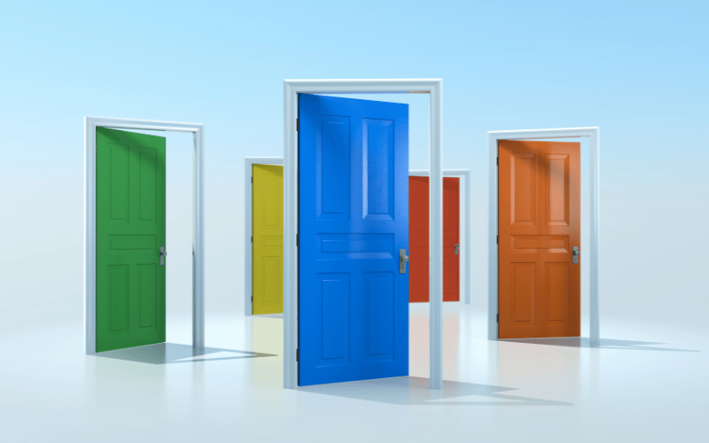 Doors of opportunities illustration