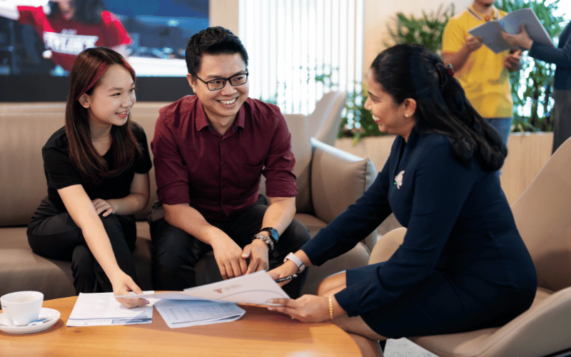 Counsellor engages with student and parent