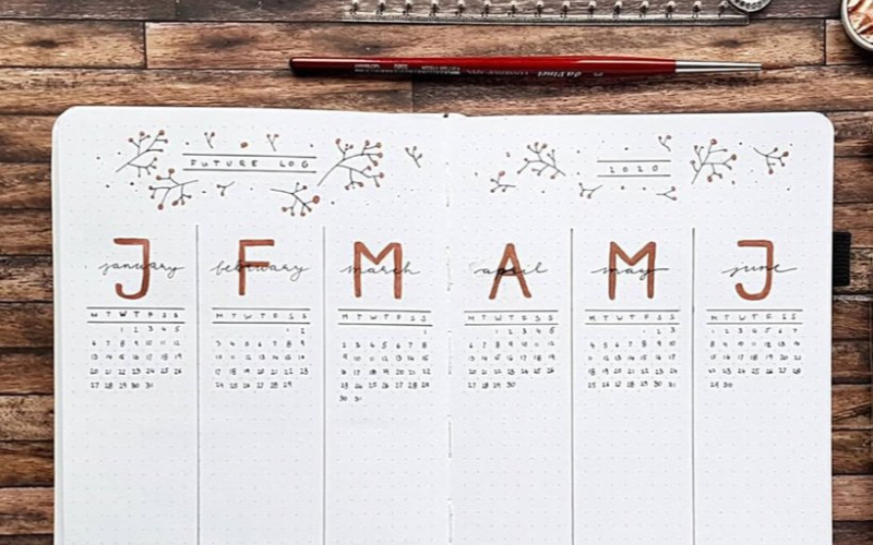 Write down the month in your diary