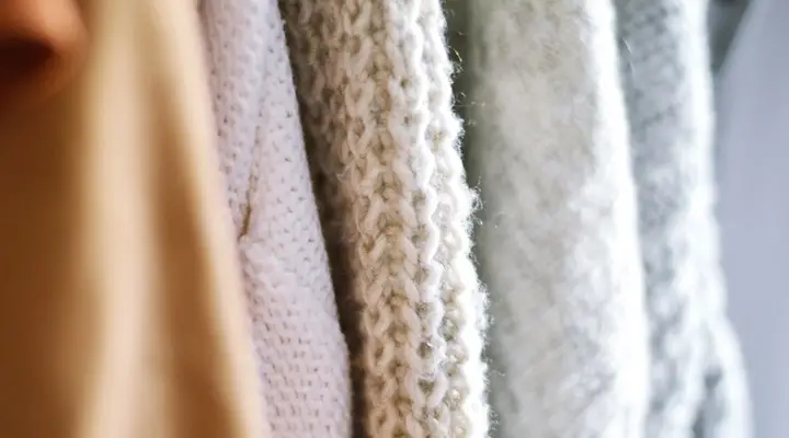 Close up shot of different fabrics