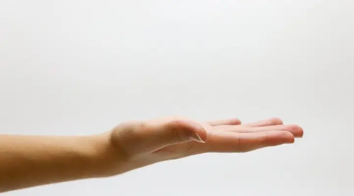 A hand with palm facing up