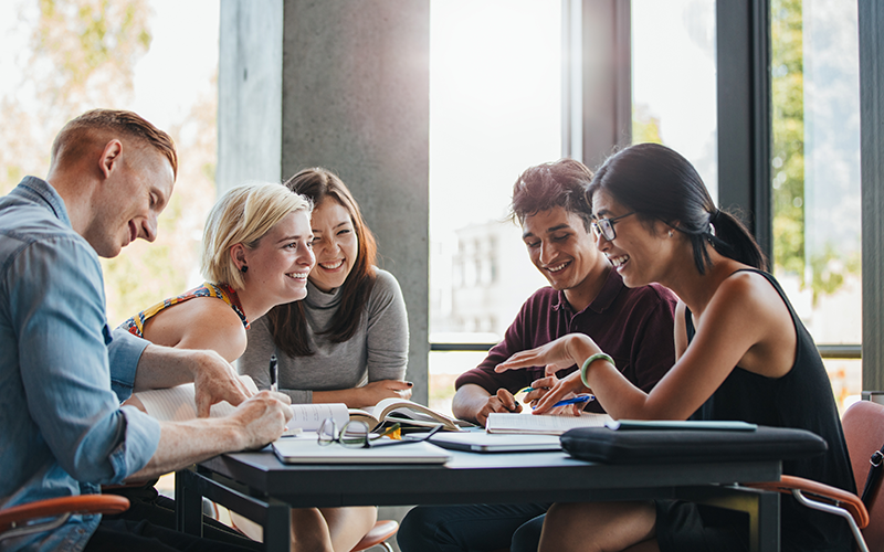 Students having a discussion