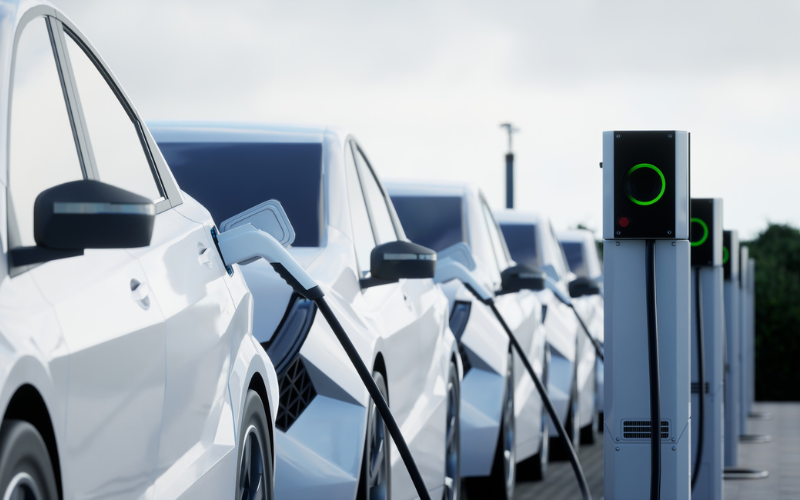 Electric vehicles at charging stations