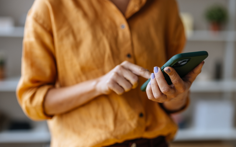 Person using a smartphone