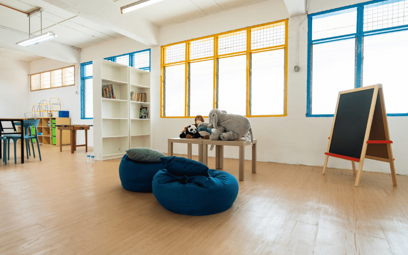 The Learning Hub features three distinct zones—Learning, Play, and Collaboration