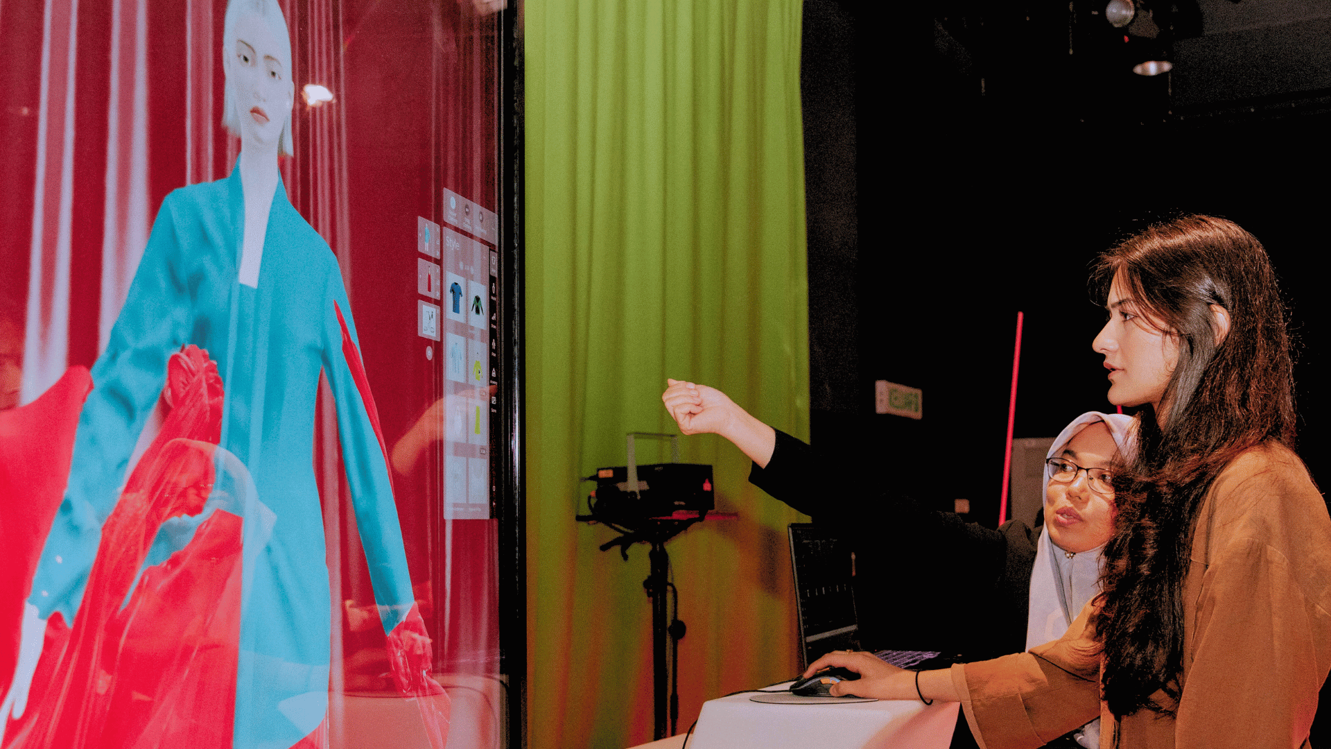 Student trying out digital design demonstration