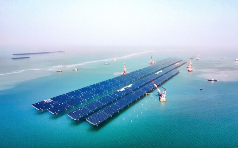 Offshore floating solar farm