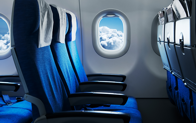 Empty air plane seats