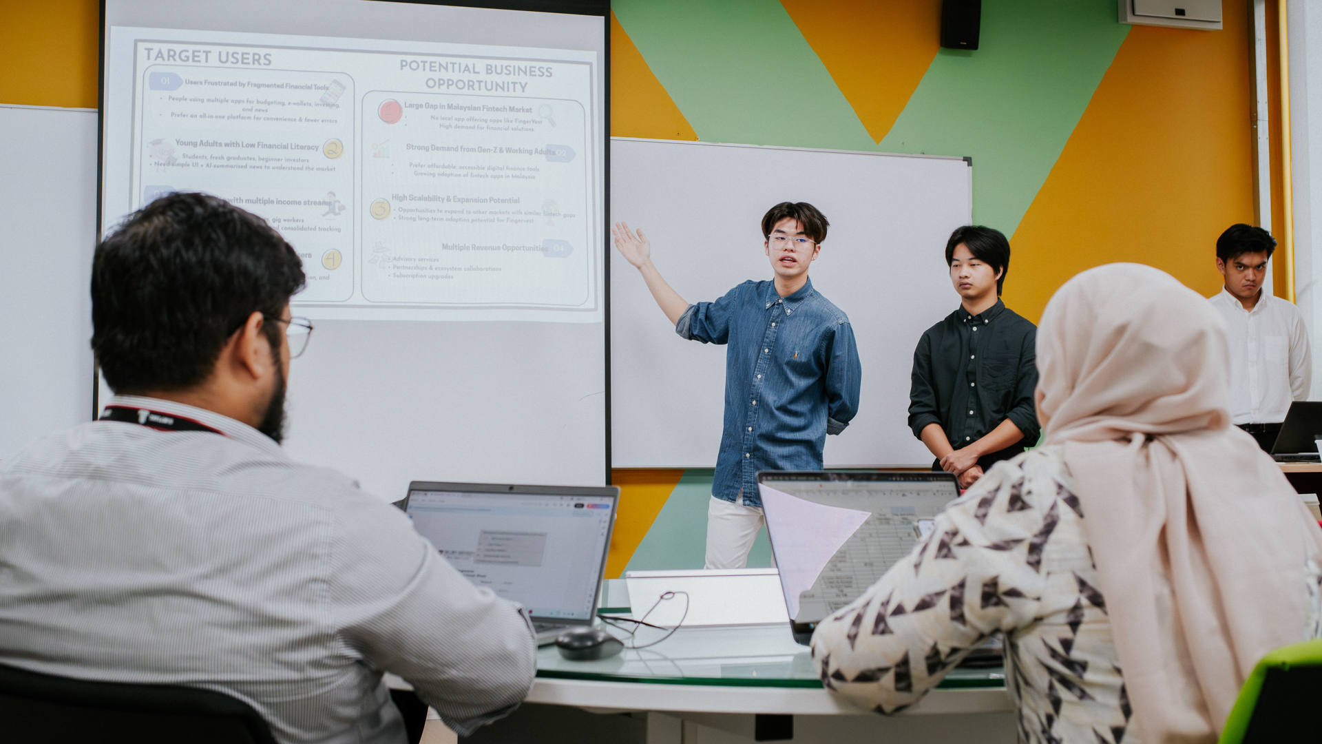 Diploma in Business student giving presentation