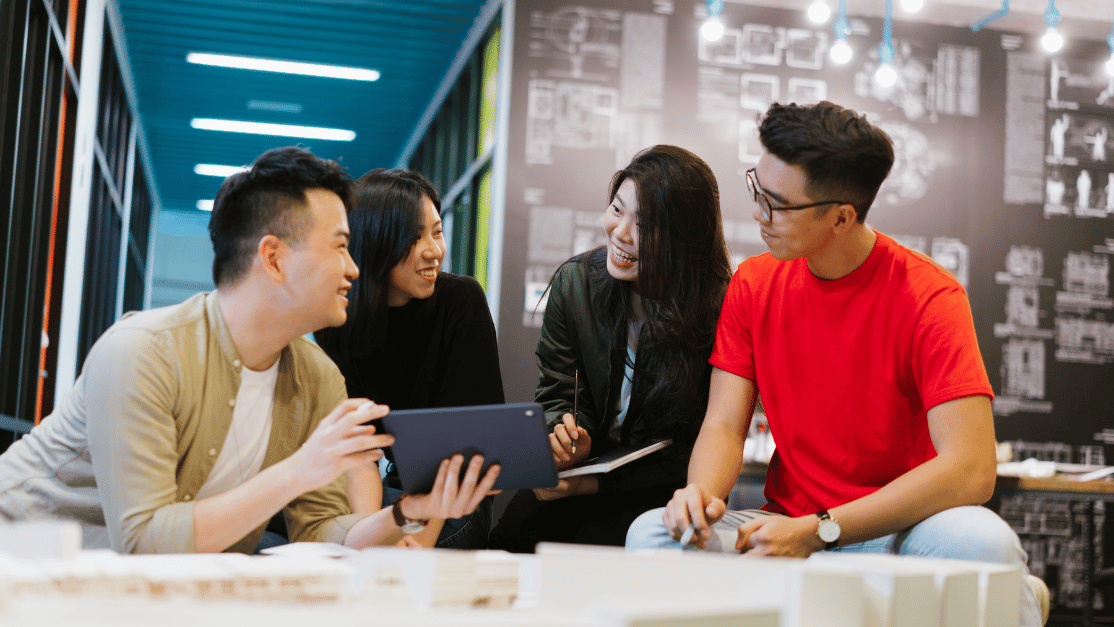 Design students gather together for discussion