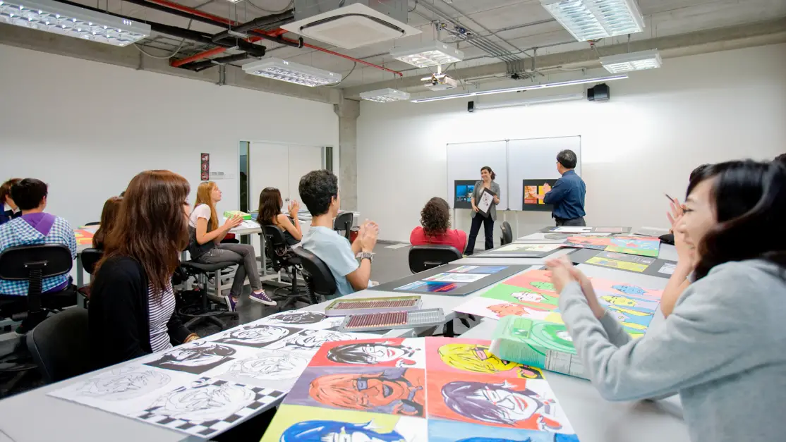 Students are learning about design in the classroom