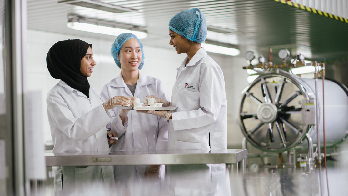 culinary students in the kitchen