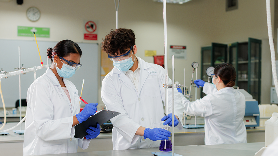 taylor's biosciences student in the lab