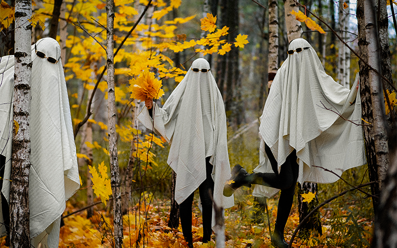 ghosts in a forest