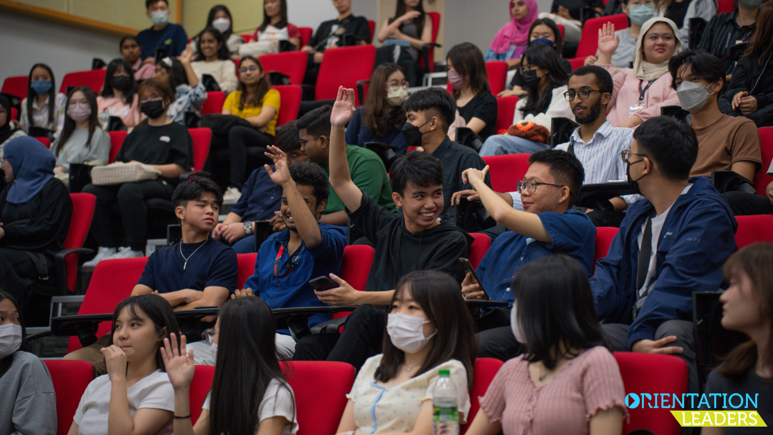 students participating in class
