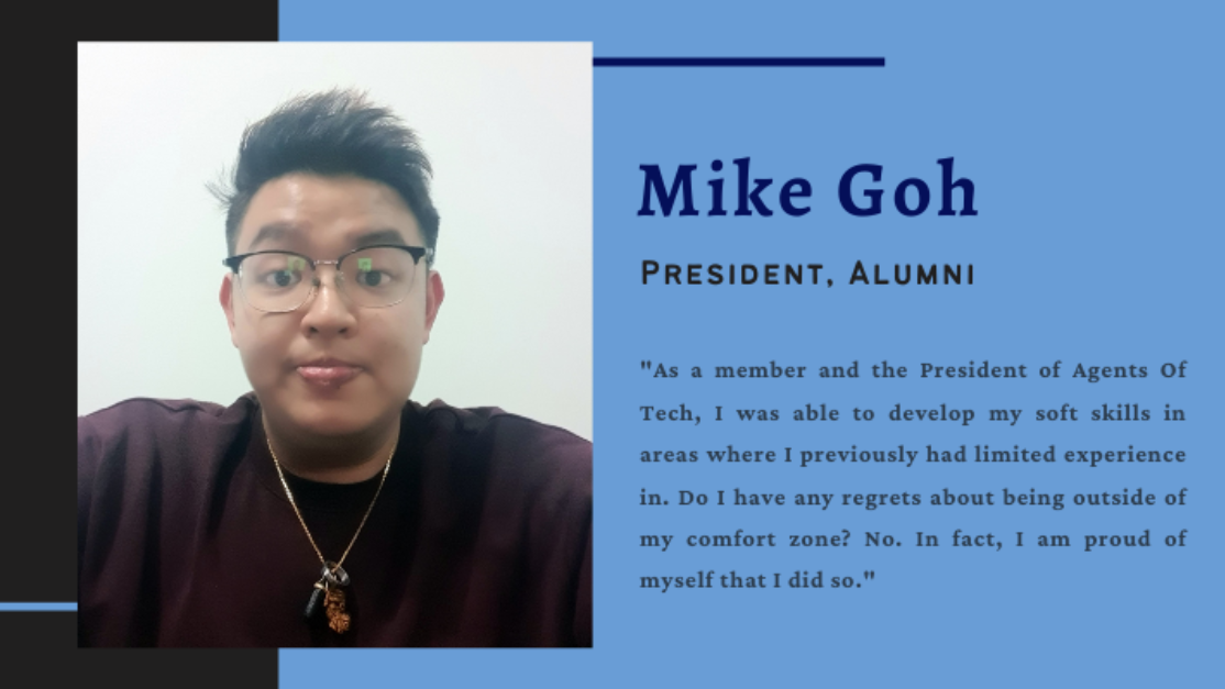 portrait of mike goh and a short quote