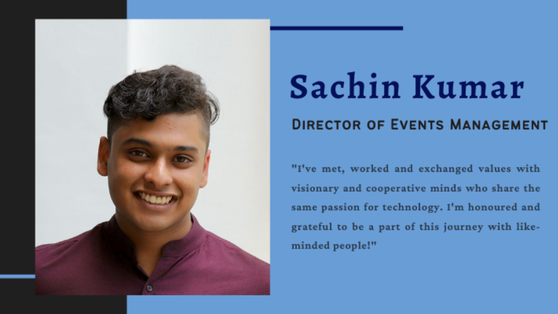 portrait of sachin vijaya kumar and a short quote