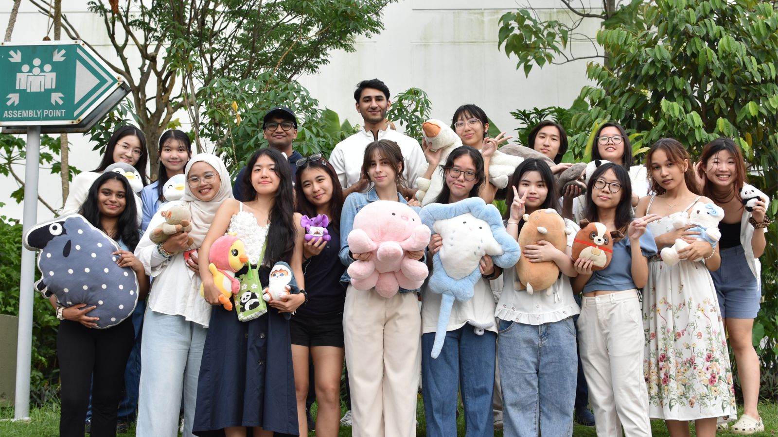 students of animal welfare society in a freestyle pose