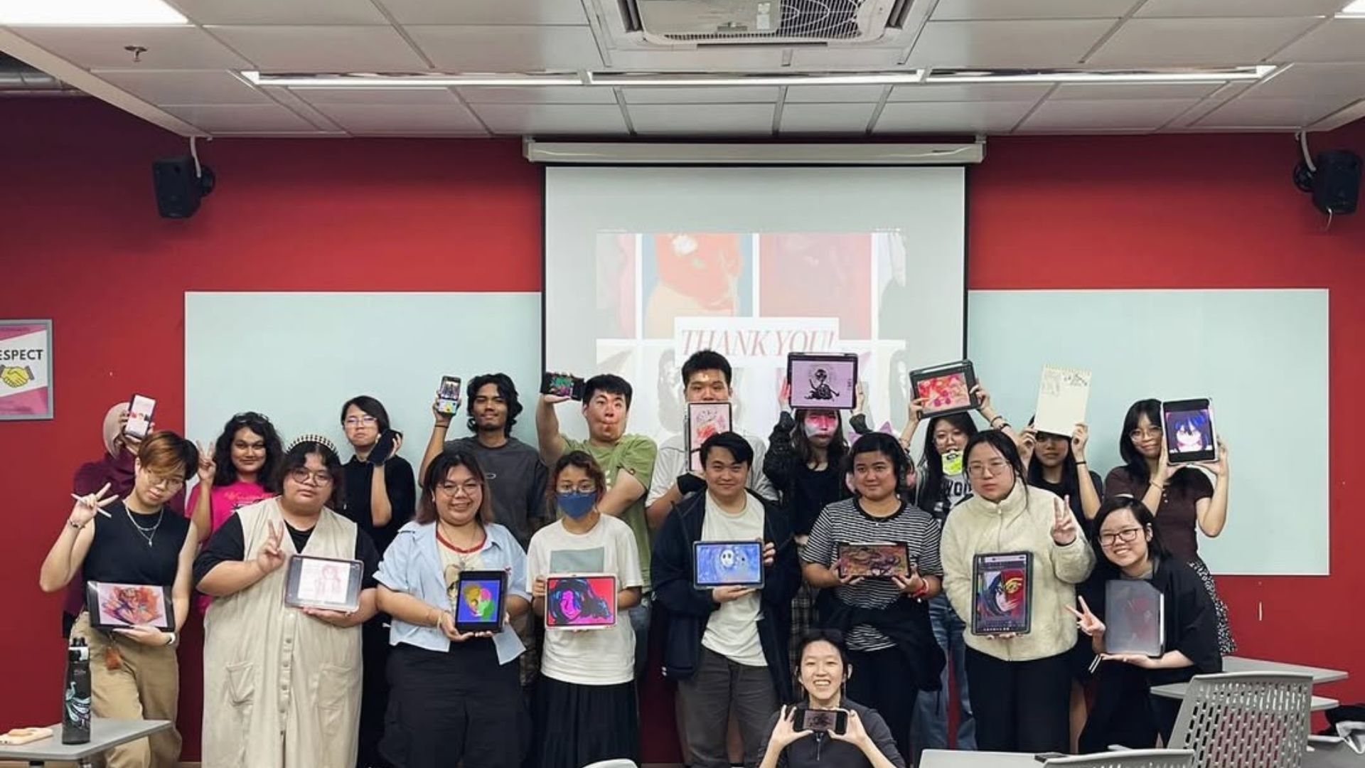taylors art club students in a classroom