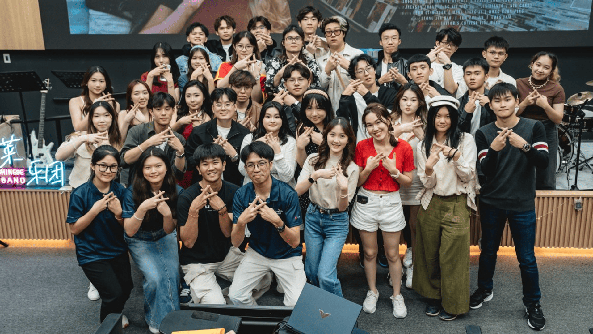 taylors chinese live band students in a classroom 