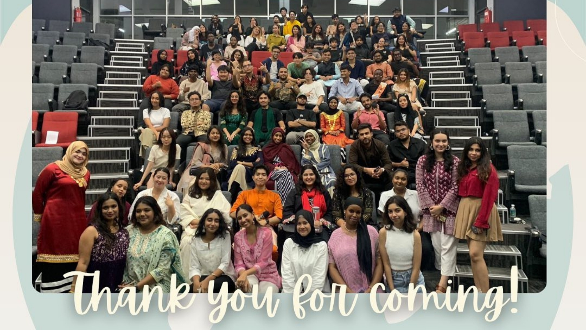 group of international students during their welcoming party