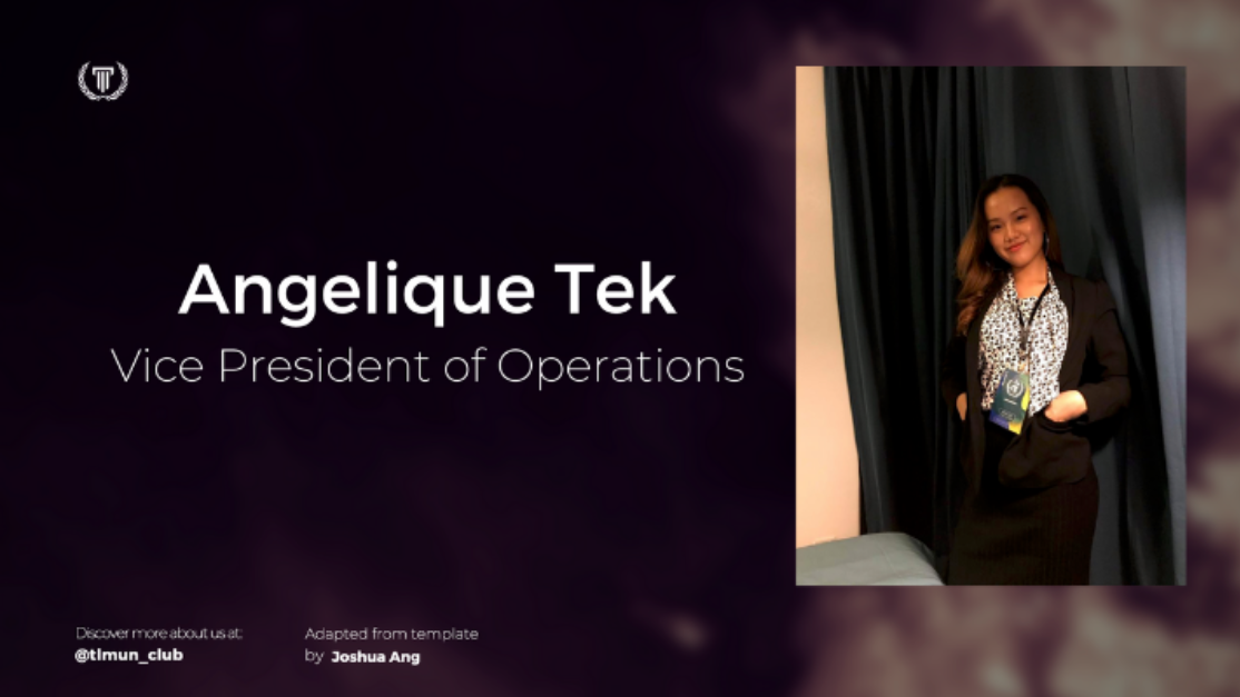 portrait of angelique tek and her postion