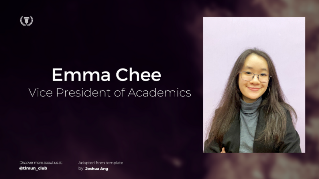 portrait of emma chee and her title